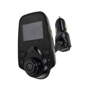 Onn. Wireless FM Bluetooth Transmitter with USB Outlet Charger, Black